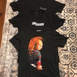 Lot Of 9 Men’s T-Shirts Size L Sig Sauer Bass Pro Patriot Crew ETC